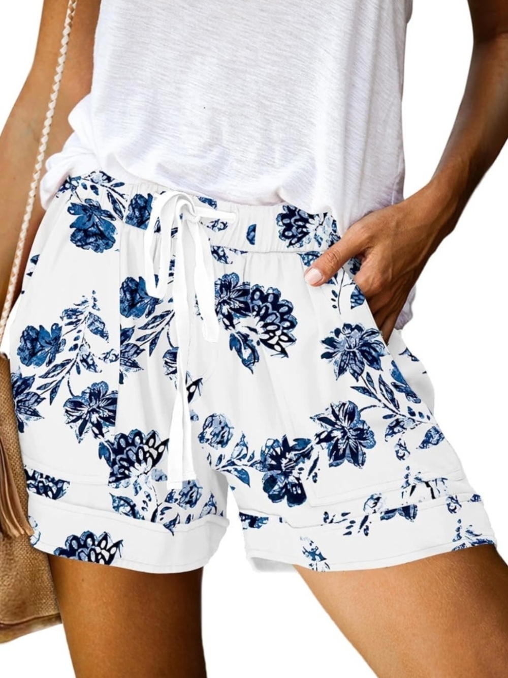 ONLYSHE Women's Casual Drawstring Shorts Cornflower 2XL (EUC)